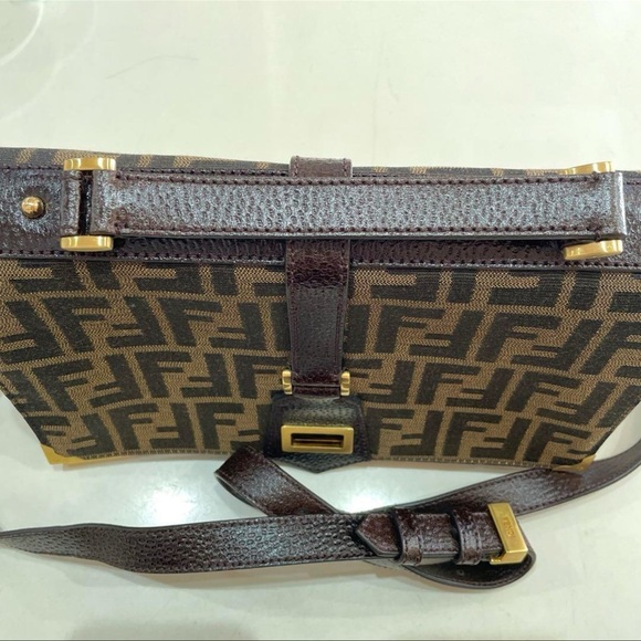 Fendi Bag Zucca Vitello Classic No. 1 Satchel Tobacco Moro Crossbody Top handle - Picture 15 of 17